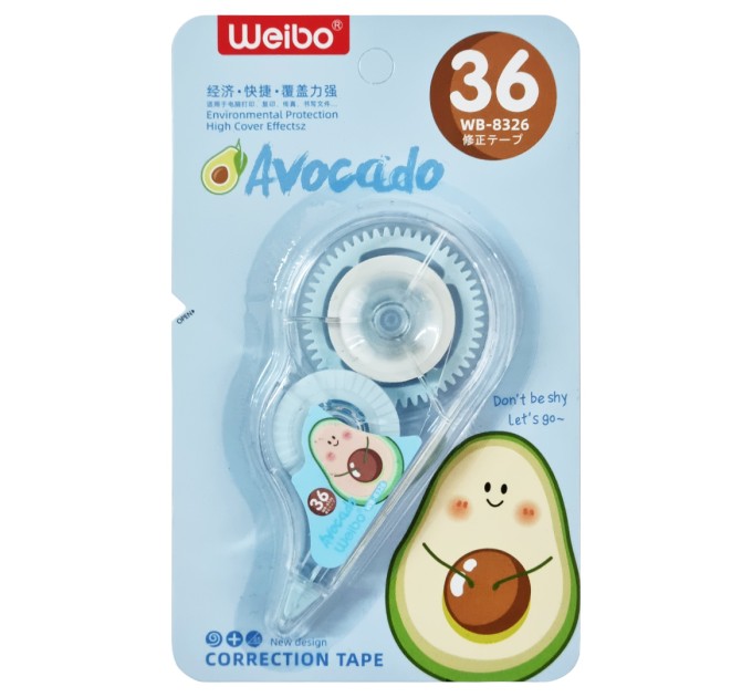 Корректирующая лента в роллере 5 мм x 8 м, «AVOCADO» WB-8326