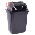 Ведро офисное 12 л., черное, с крышкой 90кр