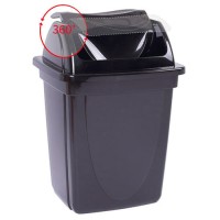 Ведро офисное 12 л., черное, с крышкой 90кр
