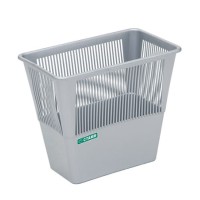 Корзина для бумаг 12 л., серая, прямоугольная 32кр