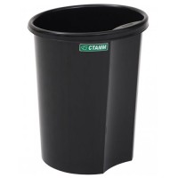 Корзина для бумаг 12 л., цельная, черная 11кр