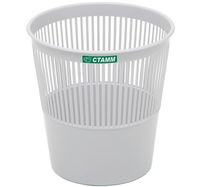 Корзина для бумаг 9 л., серая, СТАММ 22кр