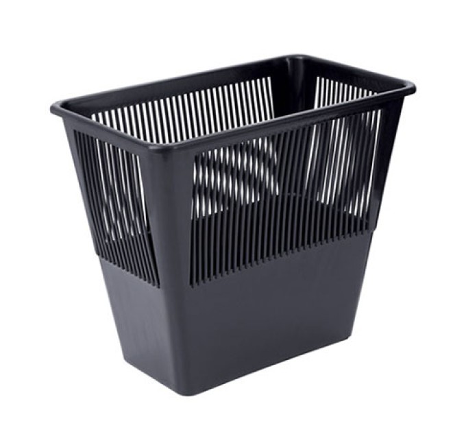 Корзина для бумаг 12 л., черная, прямоугольная 31кр