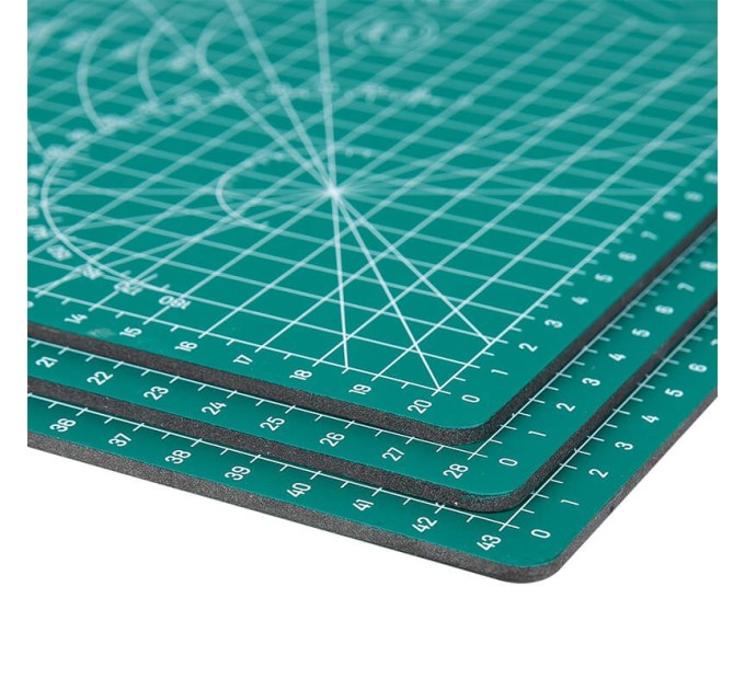 Коврик для резки A4, с разметочной сеткой, зеленый 78400