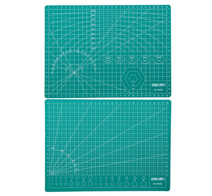 Коврик для резки A4, с разметочной сеткой, зеленый 78400