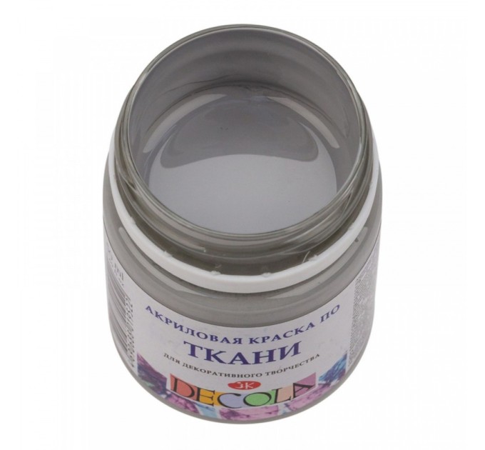 Акриловая краска по ткани, 50 мл, серая, DECOLA 4128814