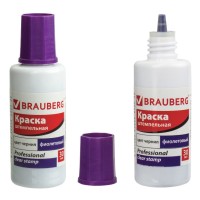 Краска штемпельная 30 мл, фиолетовая, BRAUBERG PROFESSIONAL, clear stamp 227982