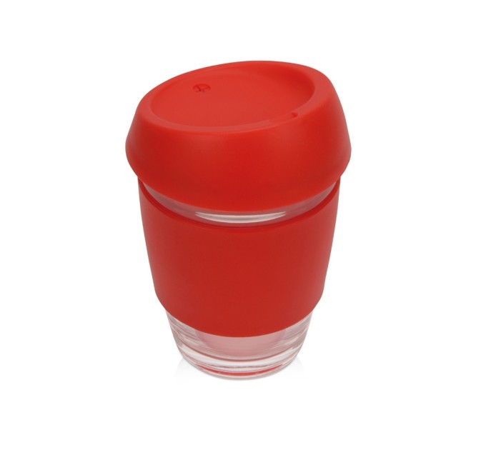 Стеклянный стакан Monday с силиконовой крышкой и манжетой, 350мл