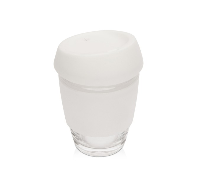 Стеклянный стакан Monday с силиконовой крышкой и манжетой, 350мл