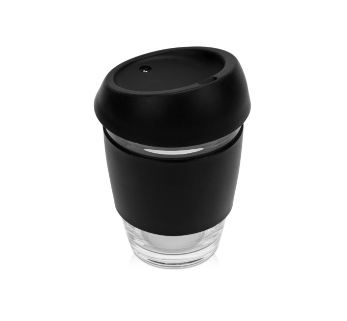 Стеклянный стакан Monday с силиконовой крышкой и манжетой, 350мл