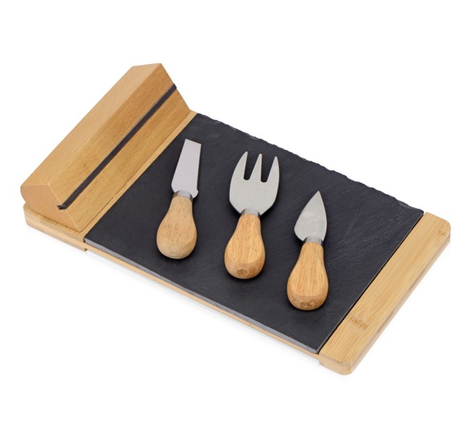 Набор для сыра из бамбука и сланца «Taleggio»