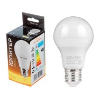 Лампа светодиодная A60, Стандарт, 9Вт/3000К/E27 ЮПИТЕР ЛЮКС, Теплый свет JP5160-30