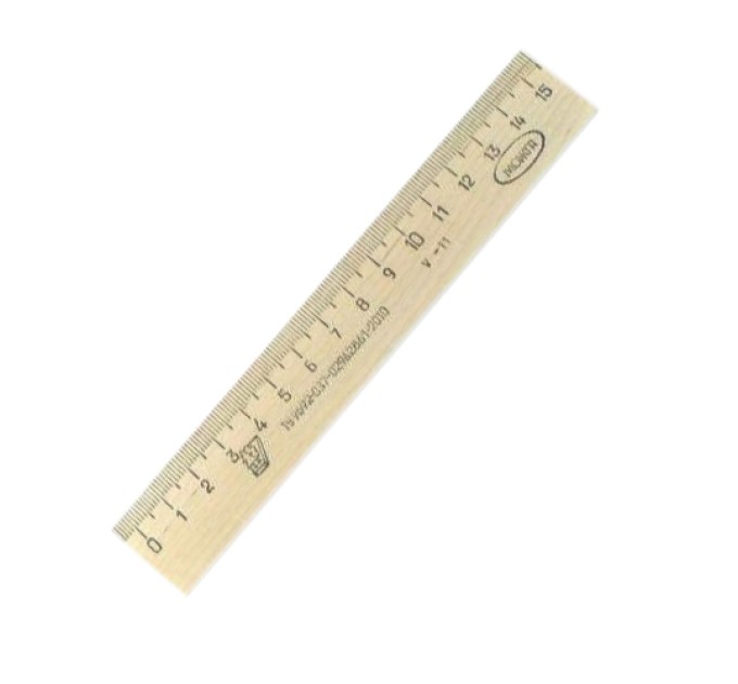 Линейка 15 см, деревянная 03с