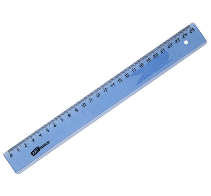 Линейка 25 см, прозрачная, тонированная, ArtSpace 256249