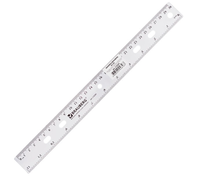 Линейка 30 см, прозрачная, «CRYSTAL» 210284
