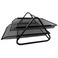 Лоток горизонтальный двойной, металлический, черный, GROSS W2002