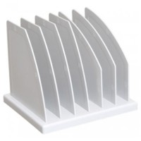 Подставка для журналов и бумаг сборная, 6 отделений, серая 41со