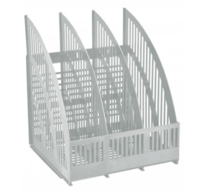 Лоток вертикальный сборный, 3 секции, LINE, серый 455лт