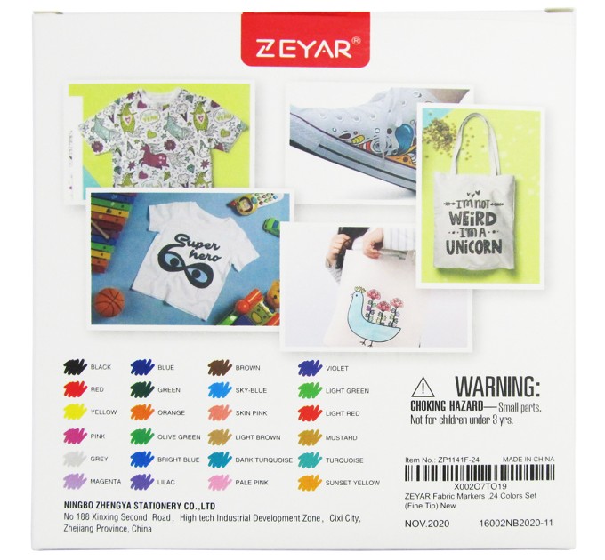 Набор маркеров для ткани 24 цвета ZP1141