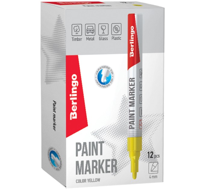 Маркер-краска желтый, UNILINE PA400, 2.0 мм - 4.0 мм BMk_02105