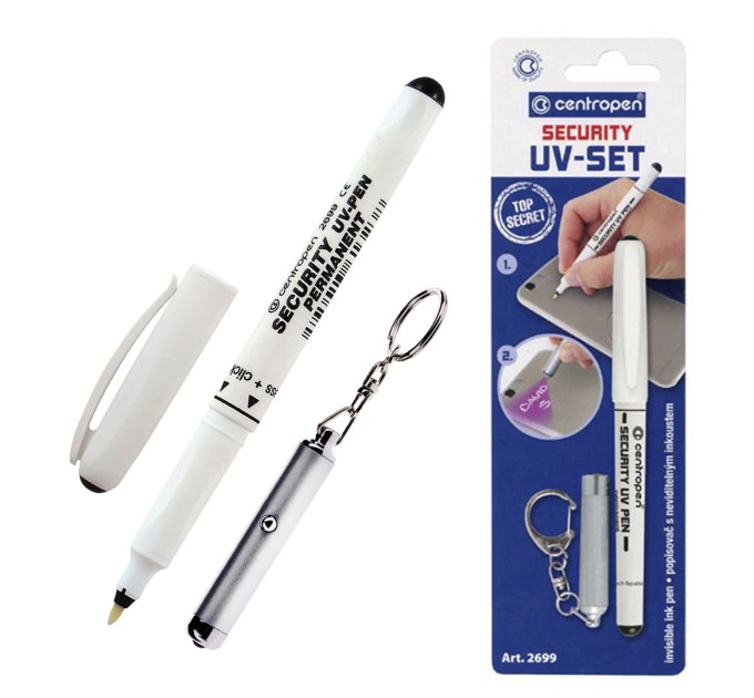 Маркер перманентный ультрафиолетовый «Security UV», фонарик, 0.6-1 мм 2699