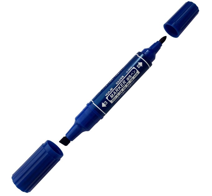 Маркер перманентный двусторонний синий G5666