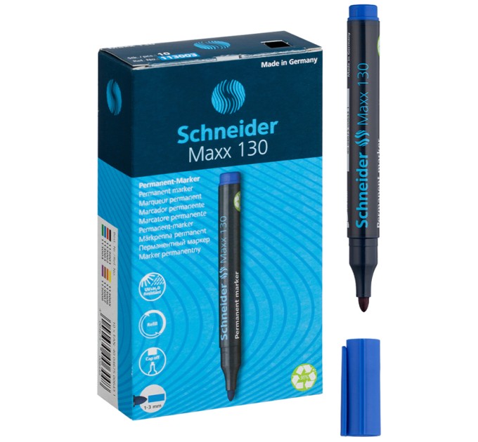 Маркер перманентный, синий, Maxx 130