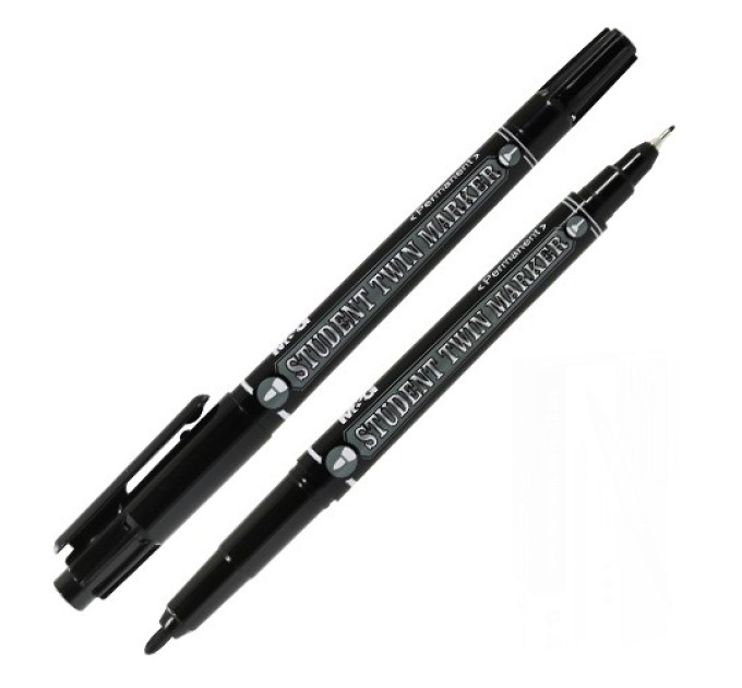 Маркер перманентный двусторонний черный, TWIN APMV7471