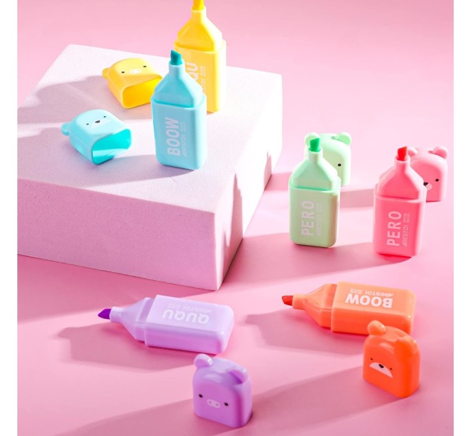 Набор маркеров текстовыделителей 6 цветов, «BOOW» RM1520-6