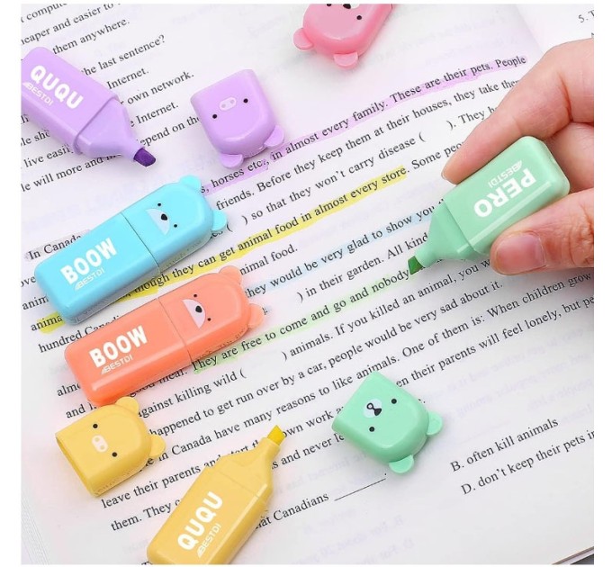 Набор маркеров текстовыделителей 6 цветов, «BOOW» RM1520-6