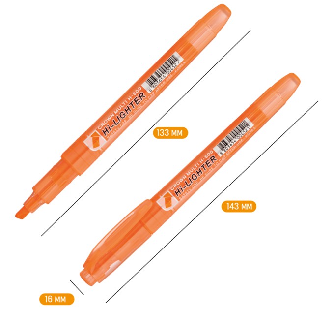 Маркер текстовыделитель 1-4 мм, оранжевый, «Multi» H-500