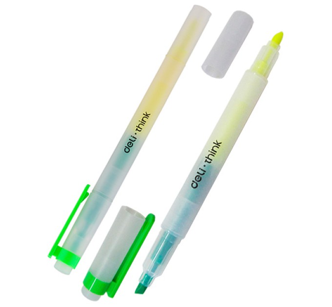 Маркер текстовыделитель двусторонний, желтый/зеленый 35304U