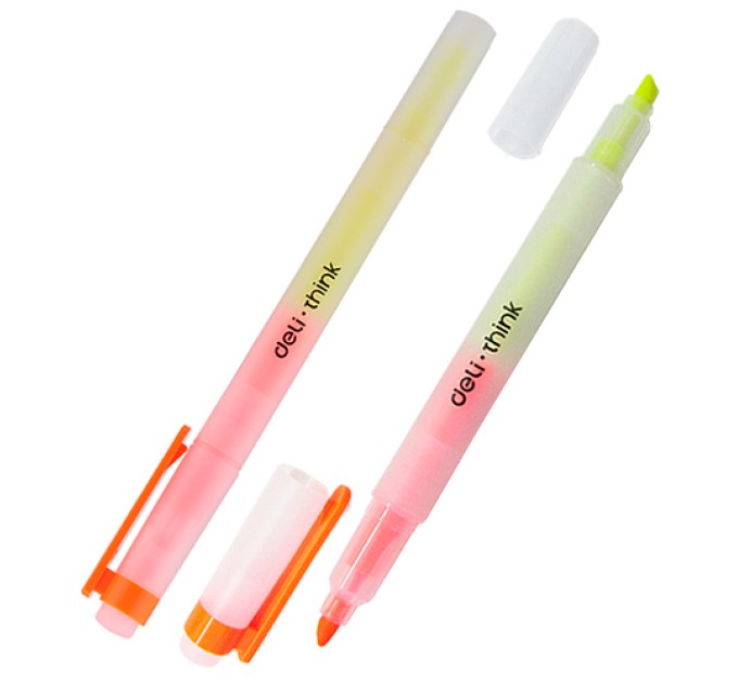 Маркер текстовыделитель двусторонний, желтый/оранжевый 35304U