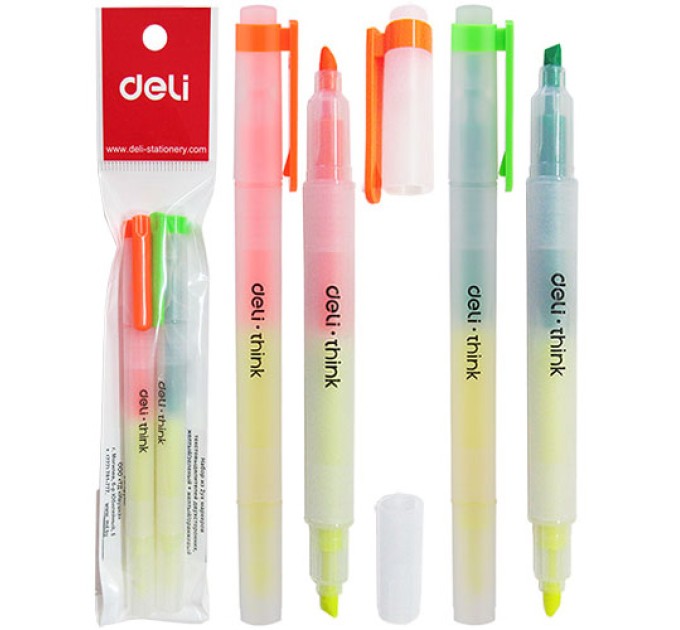 Набор маркеров текстовыделителей двухсторонних, 2 шт 35304UБЛЖЗ/ЖОbl