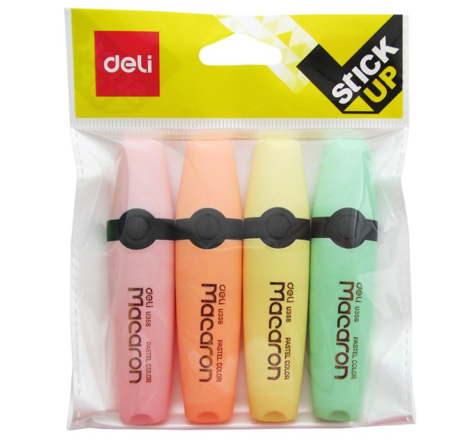 Набор маркеров текстовыделителей, 4 цвета, Macaron U356bl