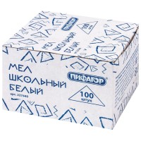 Мел штучный, белый, 100 шт, квадратный, картонная коробка 227440
