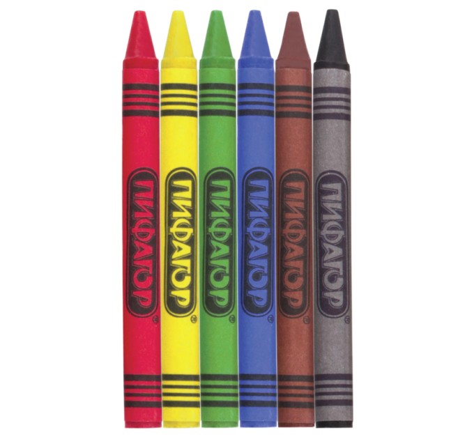 Мелки восковые 6 цветов, «Солнышко» 227278