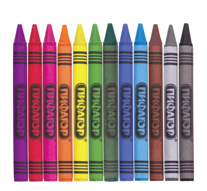 Мелки восковые, 12 цветов, «Солнышко» 227279