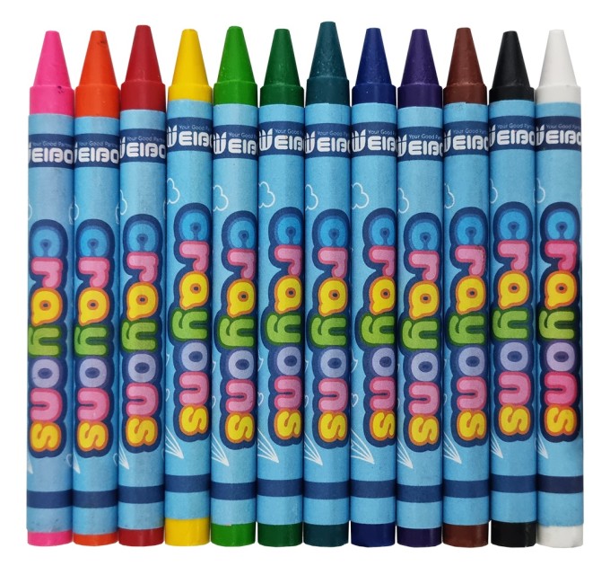Мелки восковые 12 цветов WB-56003