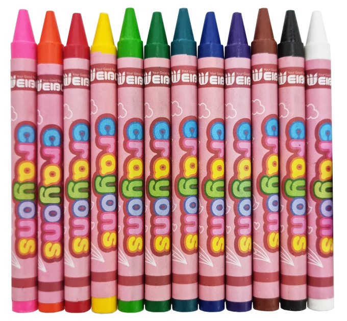 Мелки восковые 12 цветов WB-56003