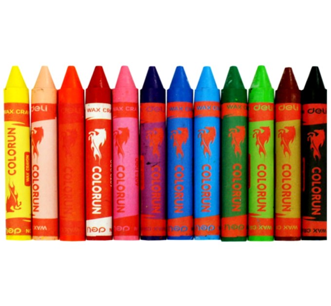 Мелки восковые 12 цветов (D=11 mm), «COLOR RUN» C20900