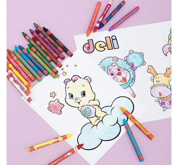 Мелки восковые 24 цвета (D=8 mm), «COLOR RUN» C20820