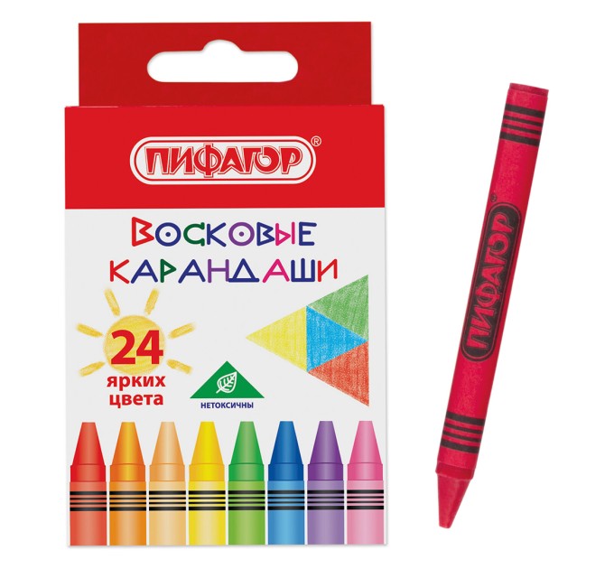 Мелки восковые 24 цвета, «Солнышко» 227281