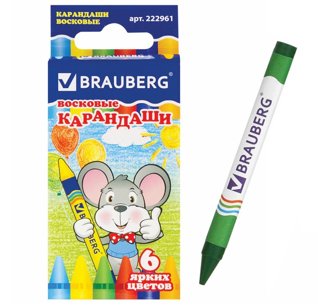 Мелки восковые 6 цветов, МУЛЬТИКИ 222961