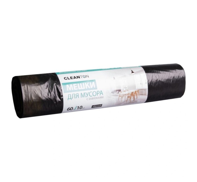 Мешки для мусора Cleanton, 60 л, 10 шт, 22 мкм, с завязками 988912