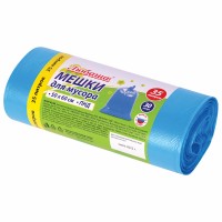 Мешки для мусора ЛЮБАША, 35 л, 30 шт, 10 мкм, синие 608091
