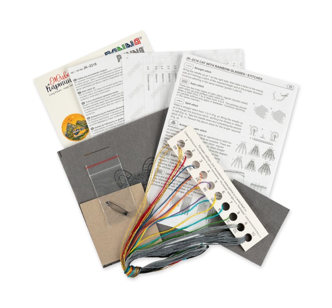 Набор для вышивания PANNA Живая картина «Брошь. Кот в радужных очках» JK-2218