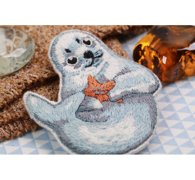 Набор для вышивания PANNA Живая картина «Брошь. Белёк», 5х6 см JK-2213