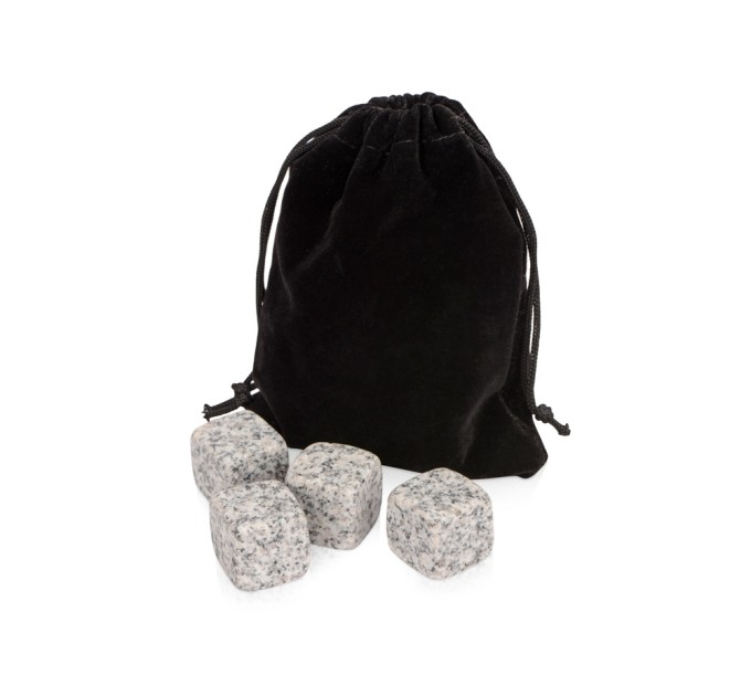 Камни для виски Gentleman в бархатном мешочке, 4 шт