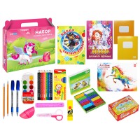 Набор первоклассника 25 предметов в подарочной коробке, ЕДИНОРОГ 274434 Набор первоклассника 25 предметов в подарочной коробке, ЕДИНОРОГ 274434